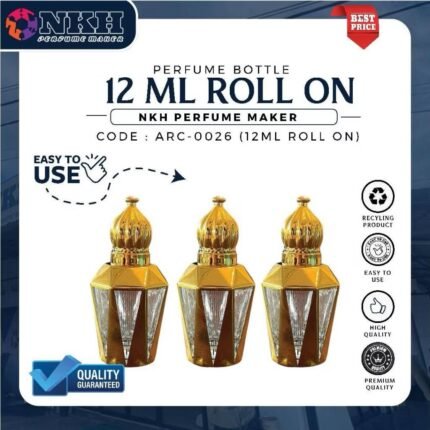 EMPTY BOTTLE FRAGRANCE ARABIC ROLL ON 12ML (ARC-0026)